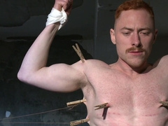 Roped male is ready to endure his sexual punishment in a rough maledom