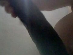 11 inches black dildo deep in my ass