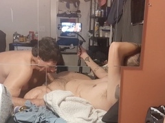 My naughty nurse loves to suck on my hard cock