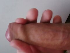 Close up cock wank & cum