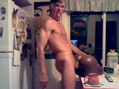 Str8 daddy banging the pocket pussy in the kitchen 3