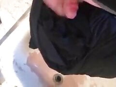 blowing my load cum all over the sink