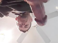 POV stroking thick white cock cumshot