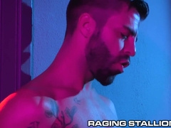 RagingStallion Super-Naughty Muscle Otters Slink A Suck Off in the Hall