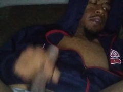 Strung up BIG BLACK COCK deepthroat explosion