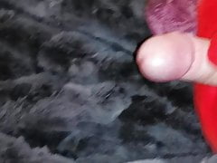 Rabbit fur mitten cumshot