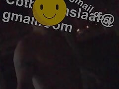 Risky naked carpark walk