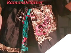 Master Ramon jerks off in the divine black kimono, lick it all out!