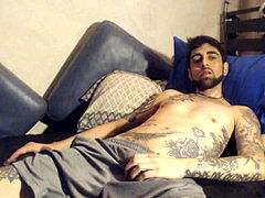 Gay cumshot, tats, gay sexy stud