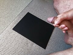Pool of cum from curved cock