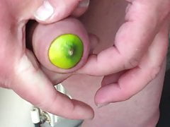 Foreskin with a lime
