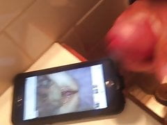 Cock dumps his load over this whore.