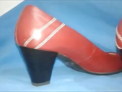Shoes worn by a beautiful flight attendant