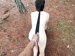 I Suck My White Bitch's Ass and Gag Her with a Leash