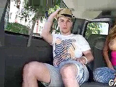 ultra-kinky shlong railing inside a car