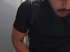 Cleaning a public restroom frosted in urine