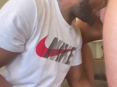 Black Fellow Takes Immense Facial Cumshot From White Jock