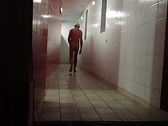 naked in public toilet on a rest stop