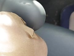 Cumming in car