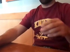 Bearded Bro Public Jerk Off in A Coffee Shop 13