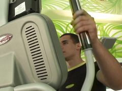 Sexy gym buddies decide to have a hot anal fuck