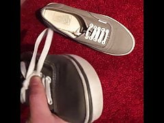 Cumming inside my Sister's grey Vans