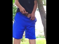 Swinging my flaccid thick cock in public