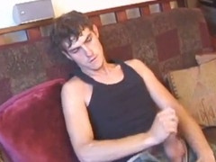 Straight hunk Reese enjoys some solo stroking action