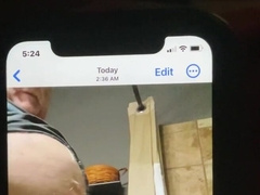 Grandfather tugging off