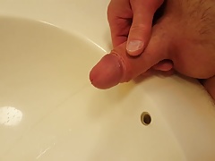 Piss and cum in work sink