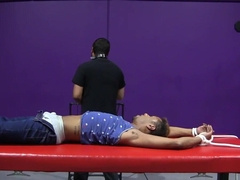 Twink bondage session with a hot Arab slave
