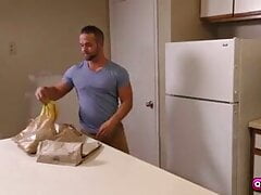 Fuck at the kitchen, after shopping
