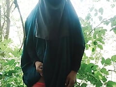 Jangal me mangal burqa niqab crossdresser Desi look