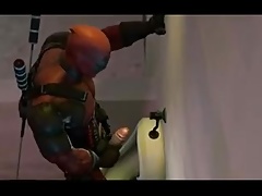 Deadpool ass fuck and cum