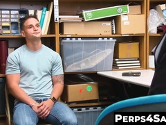 Hot tatted crook enjoys hot and sloppy blowjob from BBC cop 2