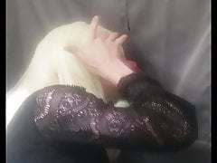 Sissy + gloryhole bj + cum drool