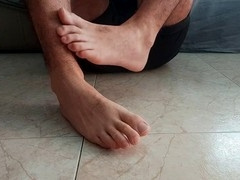 Steamy milky guy giving a foot massage for foot fetish fans
