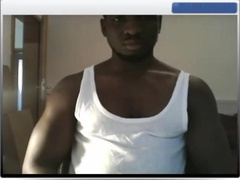 Black muscle wanking and cums on chatsite