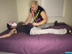 Hooded first-timer Foxy Sox kittled all over lean assets