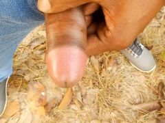 Cum shot outside garden