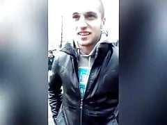 Hot Russian guy strips down in public