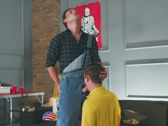 Horny boys share erotic kinks in a mind-blowing couch duo