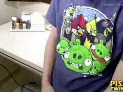 Tyler loves peeing in his own trousers on the toilet counter