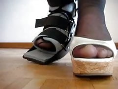 brace and wedge sandal