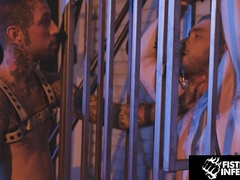 Sub Bitch Caged & Railed By Tatted Hunk - Davin Strong, Ryan Sebastian