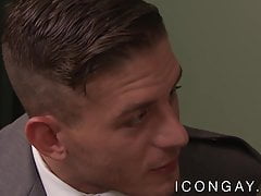 Uniformed gay Alexandro Gustavo rimms and ass fucks prisoner