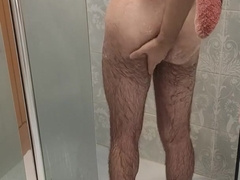 Round unshaved teenage having a bathroom and having some joy (total vid)
