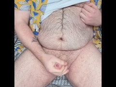 Fat bear jerking off, fat cumshot compilation, small cock masturbation compilation