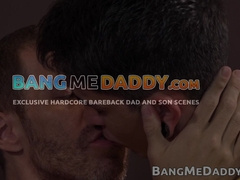 Dad Andres relishes Sergios lad jizz-shotgun and slick cornhole