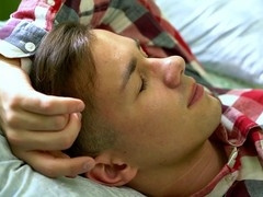 Adorable Rolf Olsen releases a thick load in his belly